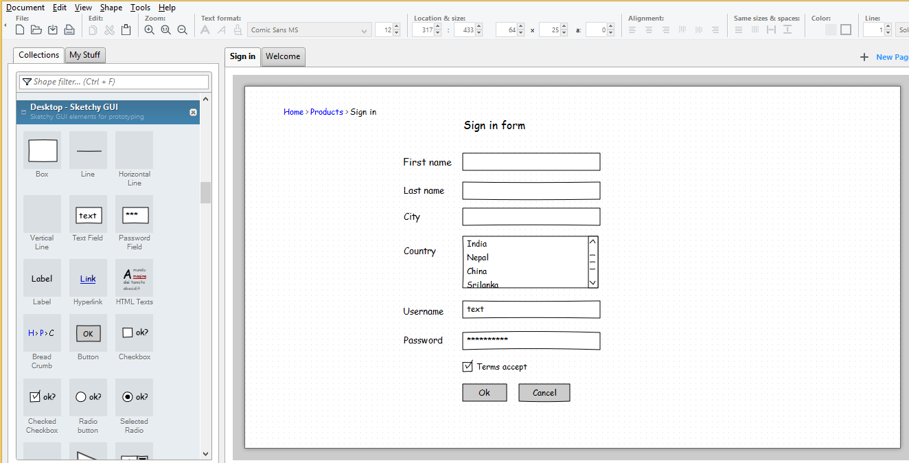 pencil project wireframe