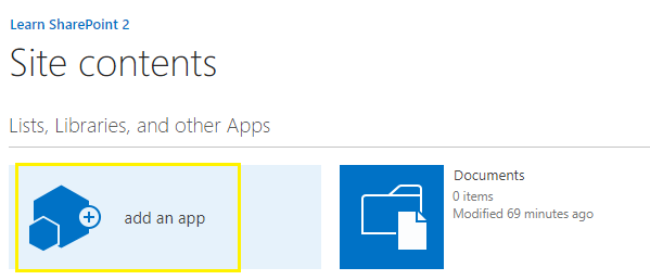 SharePoint Add An App