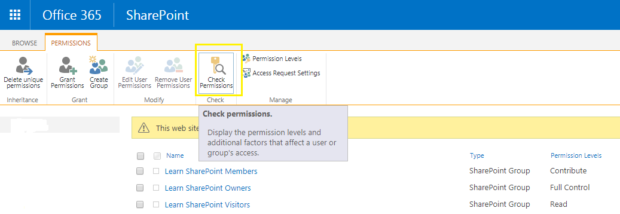 SharePoint Check Permissions