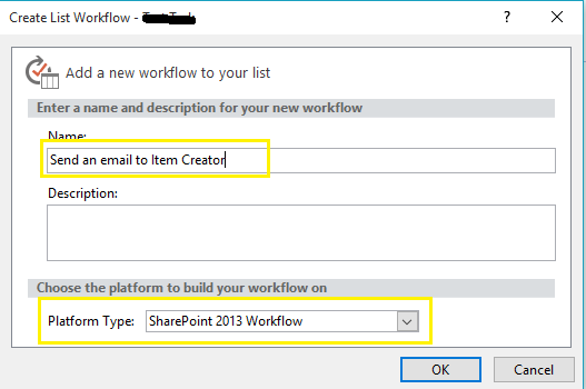 SharePoint Create Workflow