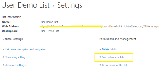 SharePoint Save as Template