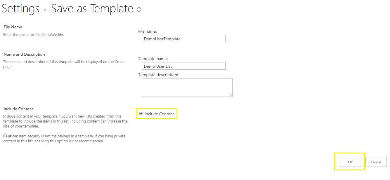 SharePoint Save Template