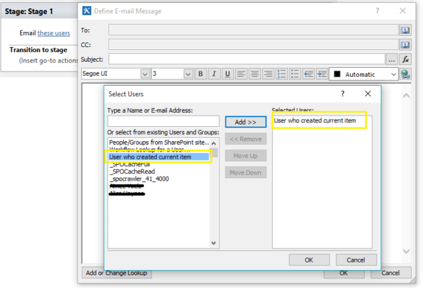 SharePoint Workflow Configure