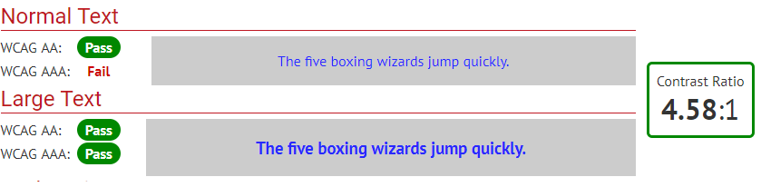 Accessibility Contrast Example Three