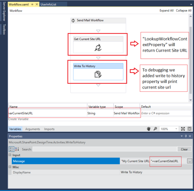 how-to-get-current-site-url-in-visual-studio-sharepoint-workflow